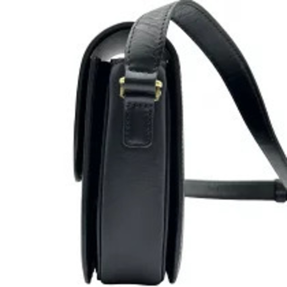 Celine Leather Triomphe Shoulder Black Bag Black - Picture 3 of 13